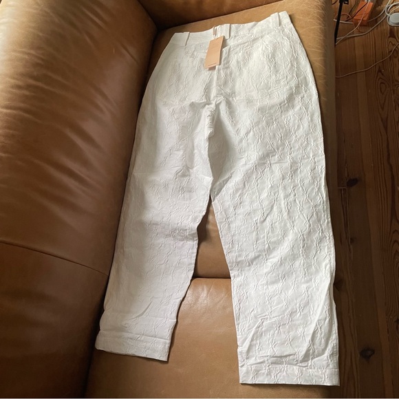 NWT Anthropologie Stella Nova Jill pants textured jacquard trouser barrel leg - Picture 7 of 11